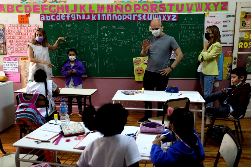 Larreta visitó una de las nuevas escuela pública bilingüe en CABA