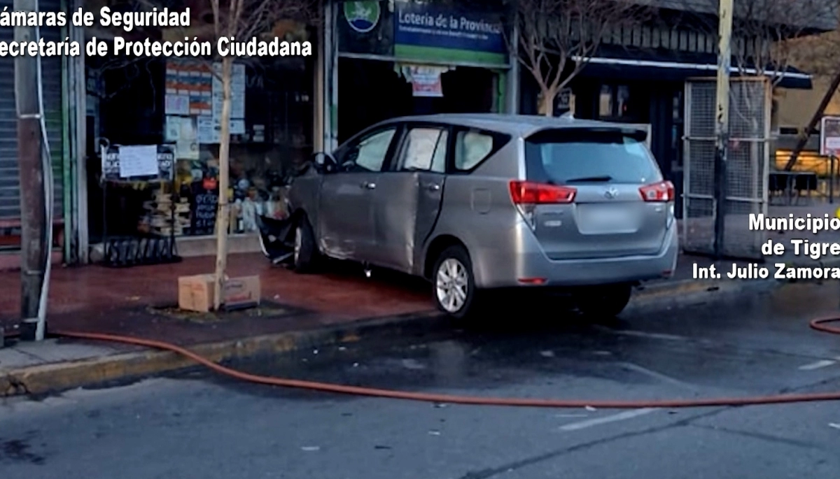 Video: perdió el control del vehículo e impactó contra un local en Tigre