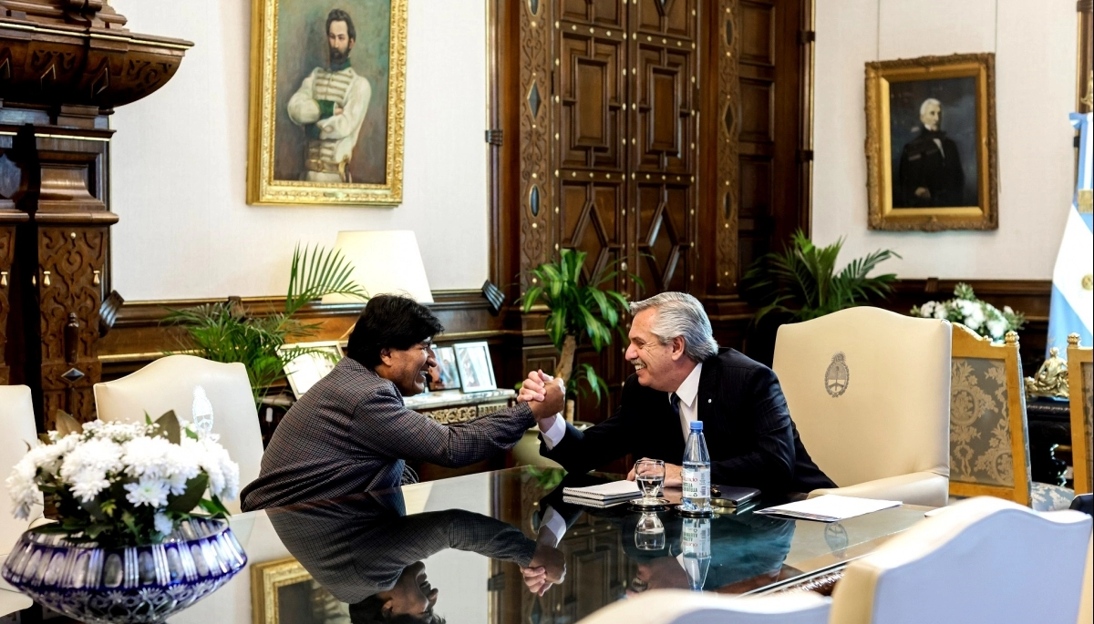 En medio de la polémica por el argentino fallecido en Bolivia, Alberto recibió a Evo Morales