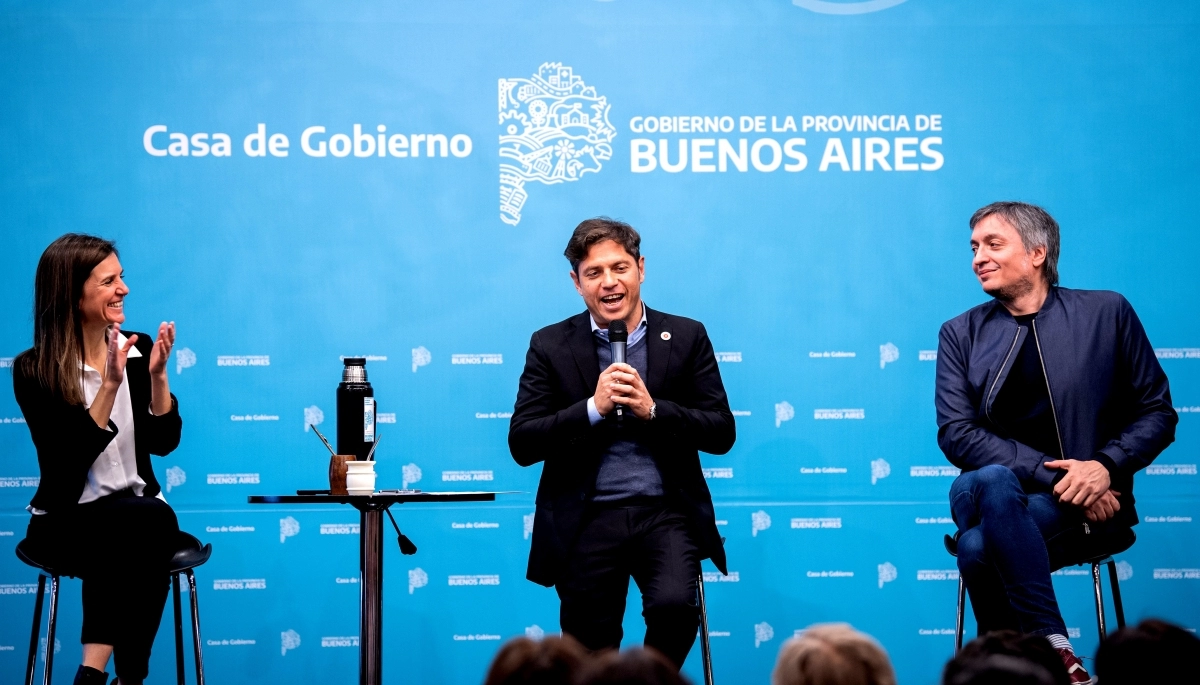 Foto de unidad: Máximo Kirchner y Kicillof juntos en un acto de Anses en La Plata