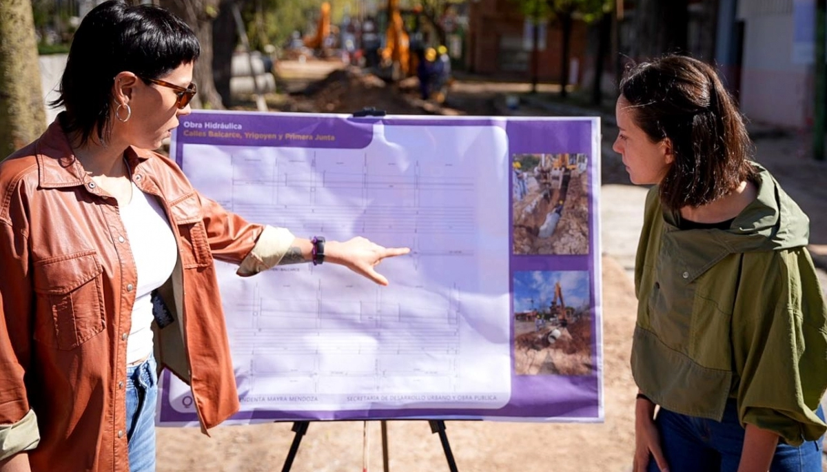 Mayra Mendoza recorrió obra hidráulica para prevenir inundaciones en Hipólito Yrigoyen