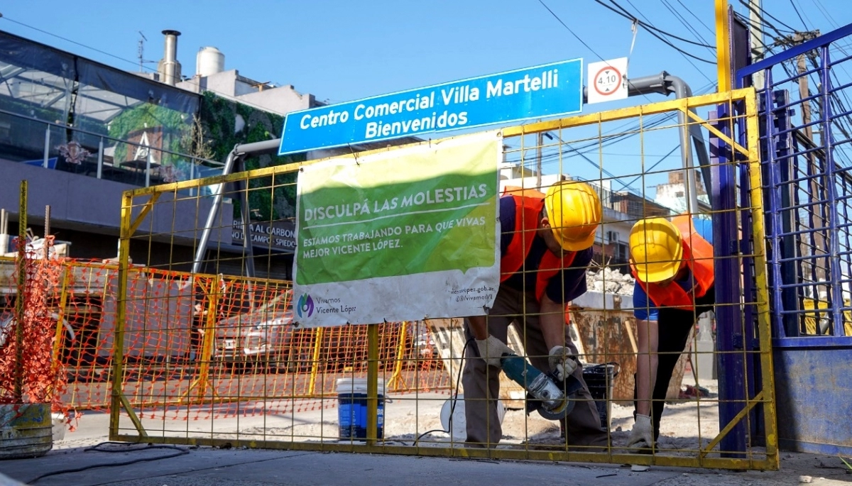 Vicente López: avanzan las obras en el Centro Comercial Villa Martelli
