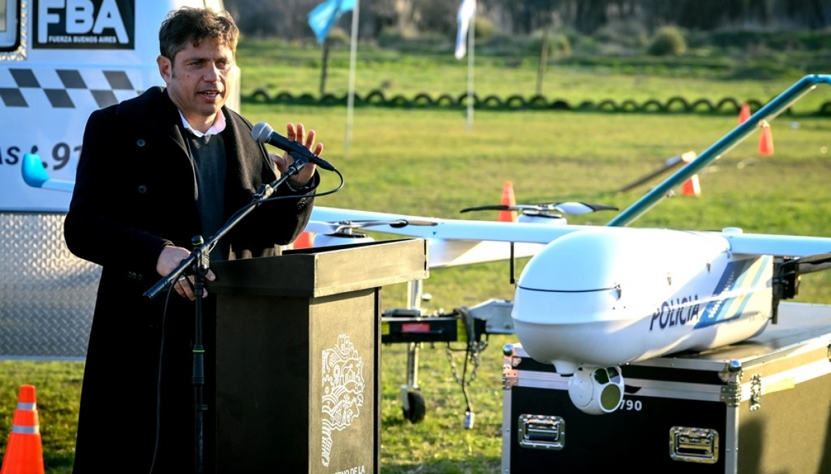 Con drones para seguridad rural, Kicillof visitó Olavarría y jugó para desbancar a Galli