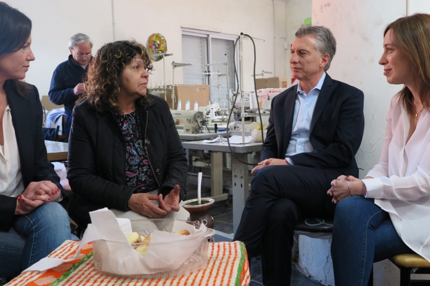 Junto a Macri, Vidal recorrió distrito opositor y visitó una cooperativa textil en Berazategui