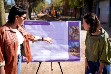 Mayra Mendoza recorrió obra hidráulica para prevenir inundaciones en Hipólito Yrigoyen