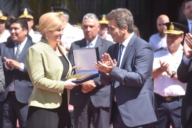 Junto a la presidenta de Croacia, Ritondo encabezó homenaje a Juan Vucetich