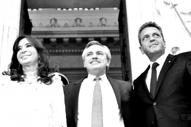 Buscan la foto de unidad de Alberto, Cristina y Massa en la inauguración del gasoducto Néstor Kirchner