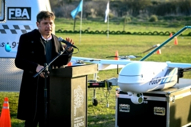 Con drones para seguridad rural, Kicillof visitó Olavarría y jugó para desbancar a Galli