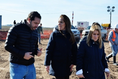 Vidal llevó de campaña a candidatos de la Séptima: visitaron obras de la Cuenca del Salado