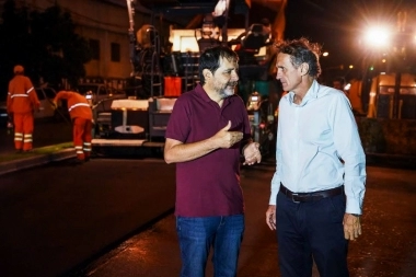 Fernando Moreira y Gabriel Katopodis recorrieron la puesta en valor de la Avenida Presidente Perón