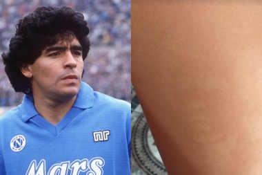 La imagen de Diego Maradona que vio un joven en la pierna de su novia