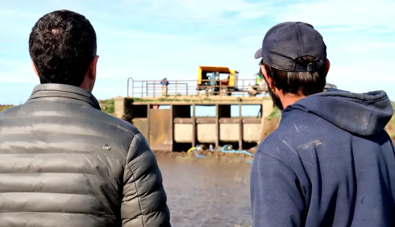 El municipio de Pila avanza con obras hídricas para prevenir inundaciones y cuidar el campo