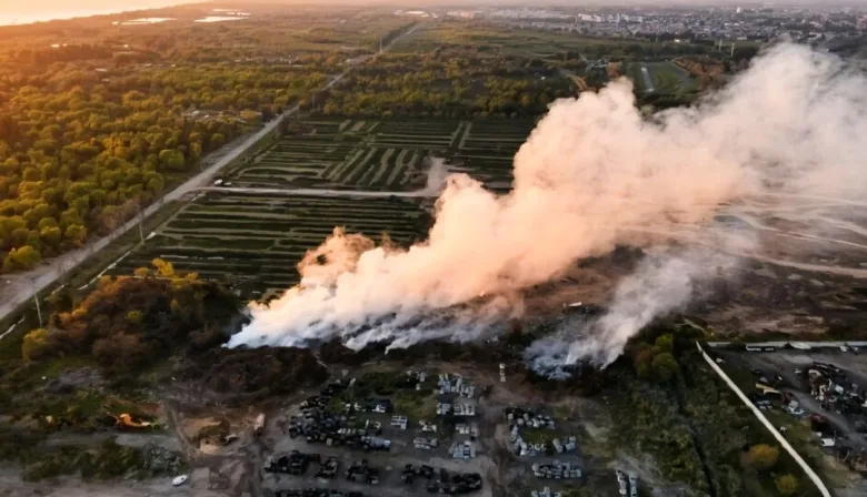 Incendio en un predio de la Ceamse en Avellaneda: el humo afectó la autopista Buenos Aires-La Plata