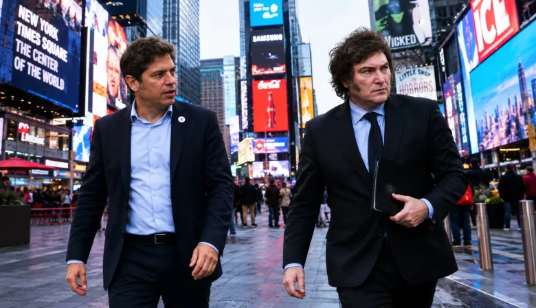 Con los ojos puestos en 2027: Kicillof y Milei coinciden en Nueva York con agendas separadas