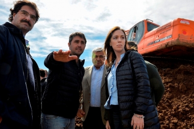 De recorrida por el Interior bonaerense, Vidal supervisó obras hídricas en General Villegas