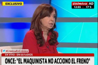 En entrevista en Crónica, Cristina habló de Once: "El Estado no tuvo culpa en la tragedia”