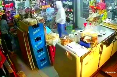 Con trompadas y patadas, una empleada intentó evitar un salvaje asalto al almacén