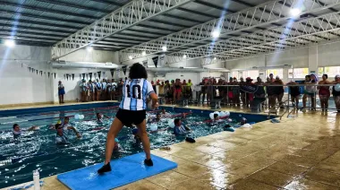 Chaves municipio realizó el encuentro regional de Aquagym en el Natatorio Municipal