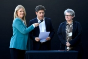 Kicillof tomó juramento a Terigi en reemplazo de Sileoni en Educación en un acto en San Vicente