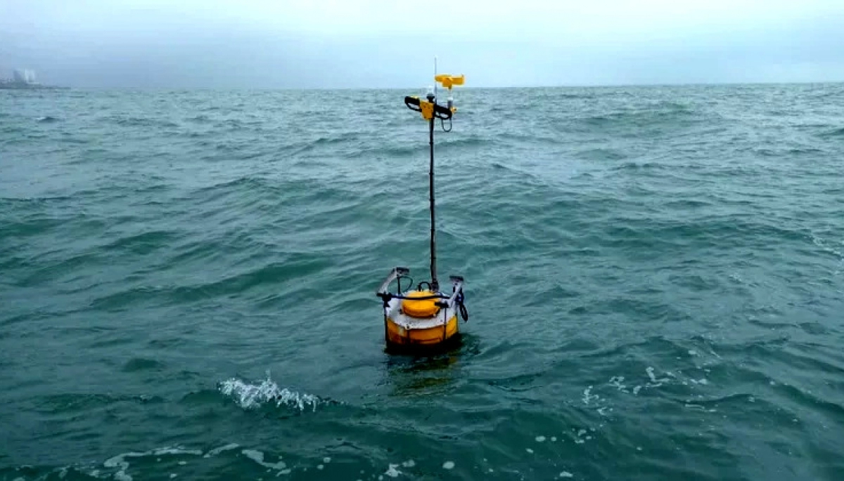 Nos tapó el agua: se robaron el panel solar de una boya en medio del mar
