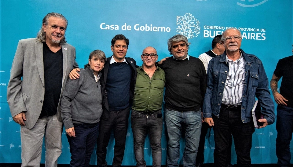 Almuerzo en Gobernación: Kicillof recibió el apoyo del Frente Sindical para su relección
