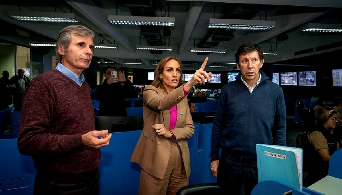Gustavo Posse y Arietto recorrieron el Centro de Monitoreo de San Isidro
