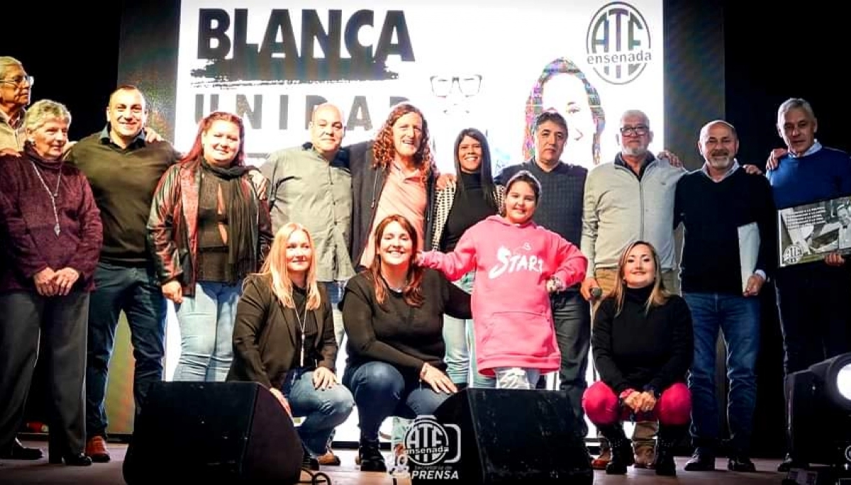 Arévalo estuvo presente en la presentación de la lista Blanca Unidad de ATE en Ensenada