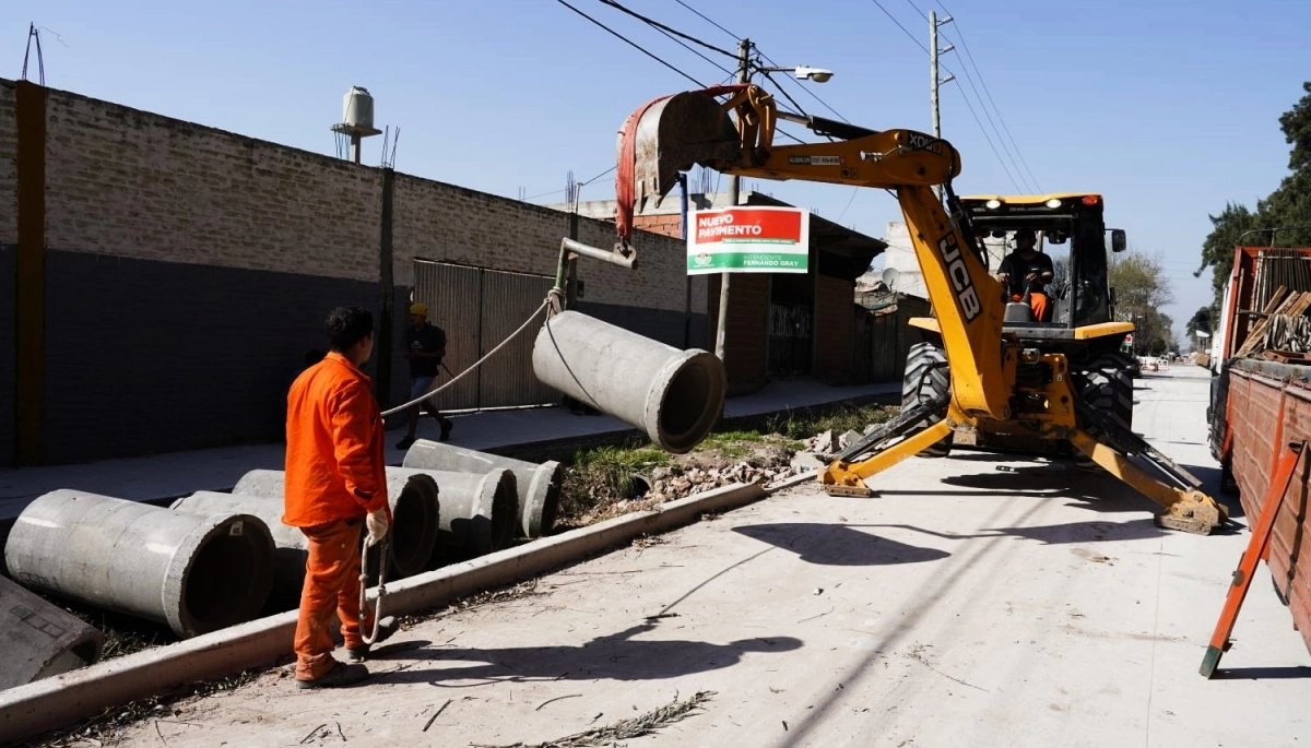 Esteban Echeverría avanza en la última etapa de las obras sobre Avenida Ingeniero Huergo