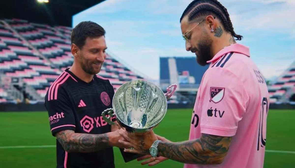 Junto a Messi: Maluma y Yandel lanzaron “Trofeo” para festejar el título del Inter de Miami