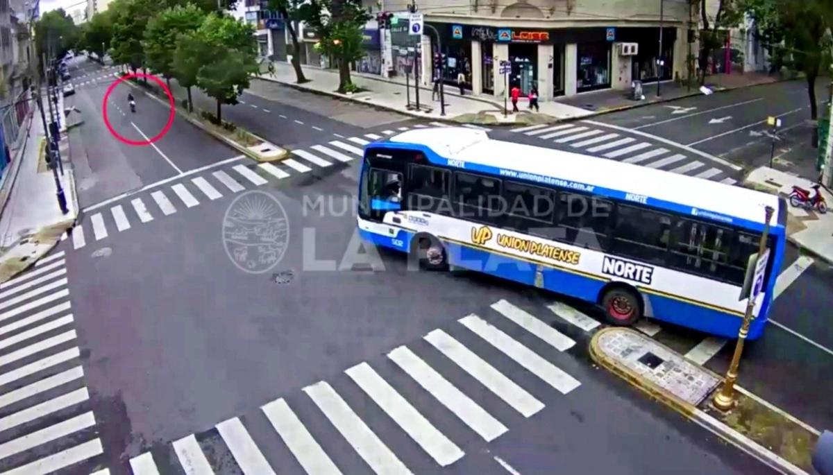 ¿Quién cruzó en rojo? Un motoquero perdió la vida tras chocar contra un ómnibus en el centro de La Plata