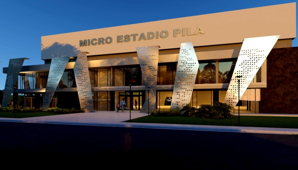 Con ayuda de Provincia, el intendente de Pila anunció la construcción de un nuevo microestadio municipal
