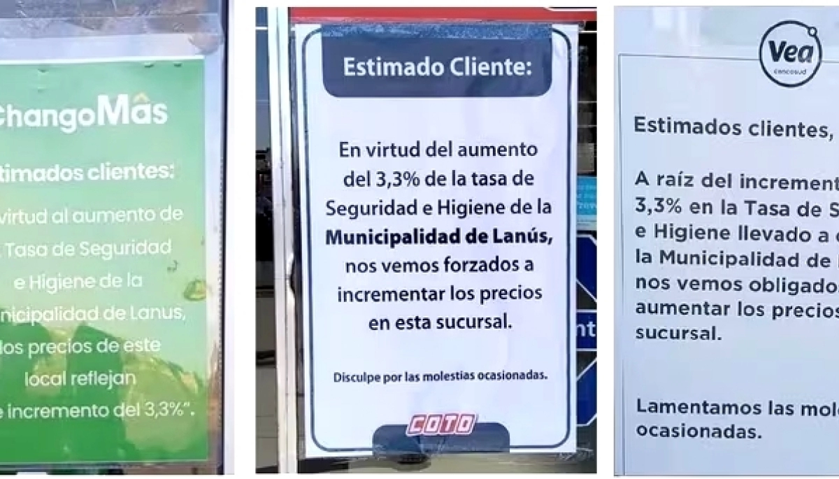 Supermercados de Lanús escracharon al intendente Julián Álvarez por la suba de tasas
