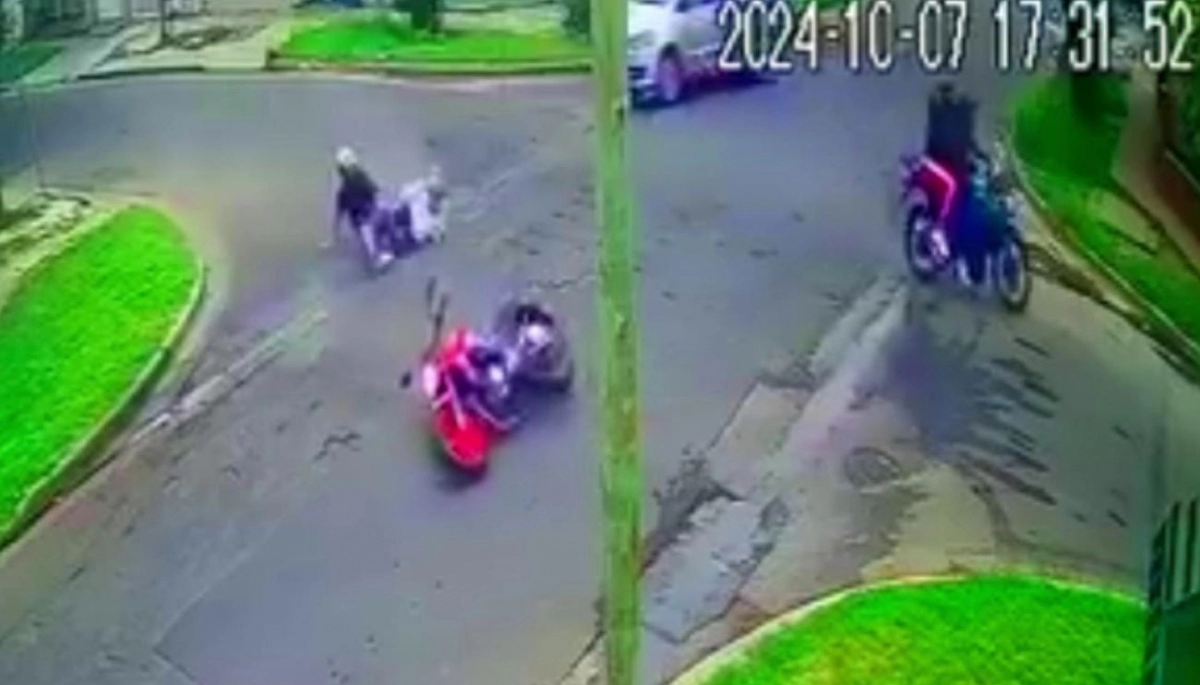 Pareja de motoqueros fue amenazada por motochorros y rodó por el pavimento en Morón