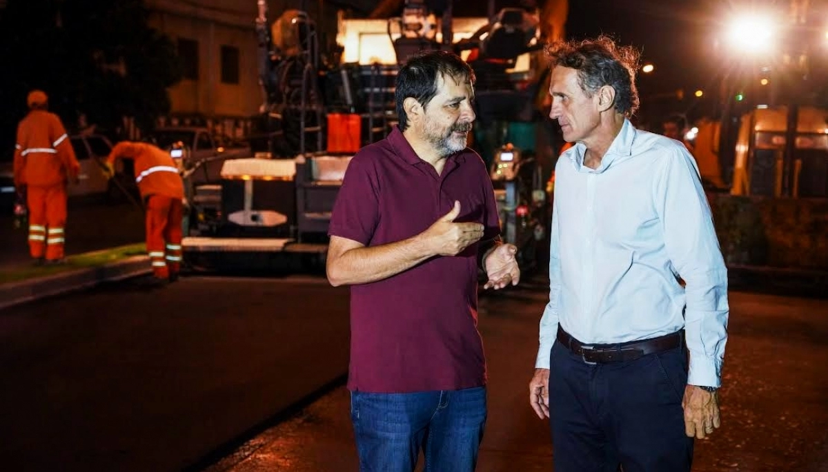 Fernando Moreira y Gabriel Katopodis recorrieron la puesta en valor de la Avenida Presidente Perón