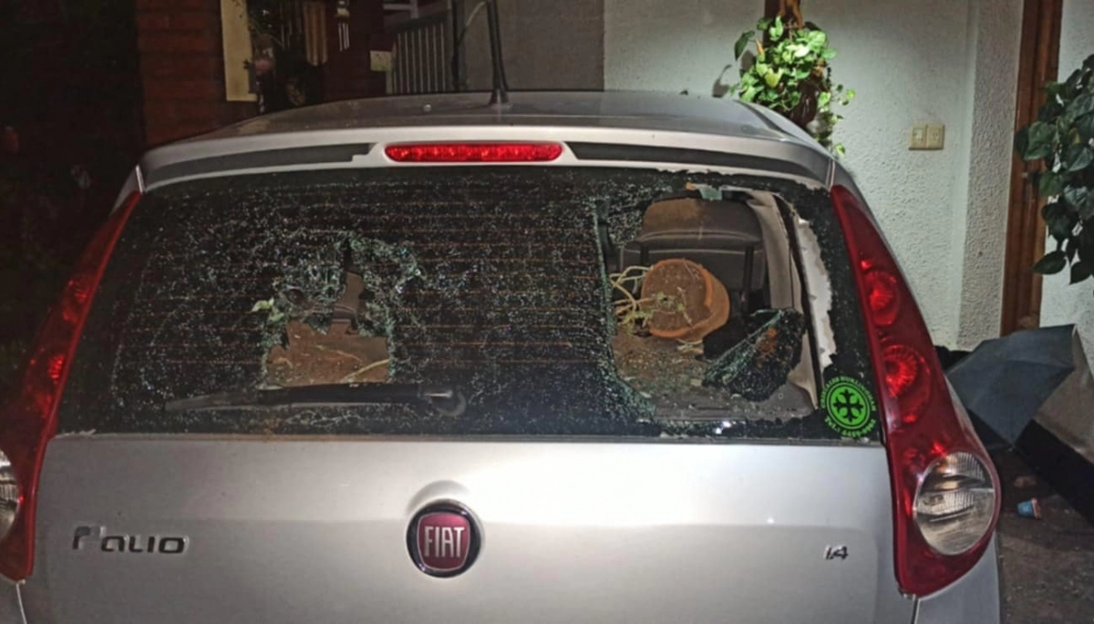 Enojada porque no la atendían, saltó la reja y rompió un auto con macetazos en Tres de Febrero
