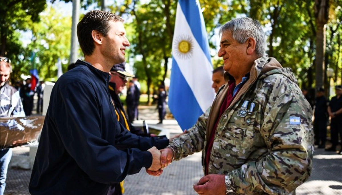 Mantegazza encabezó el homenaje a los Veteranos de Malvinas en San Vicente