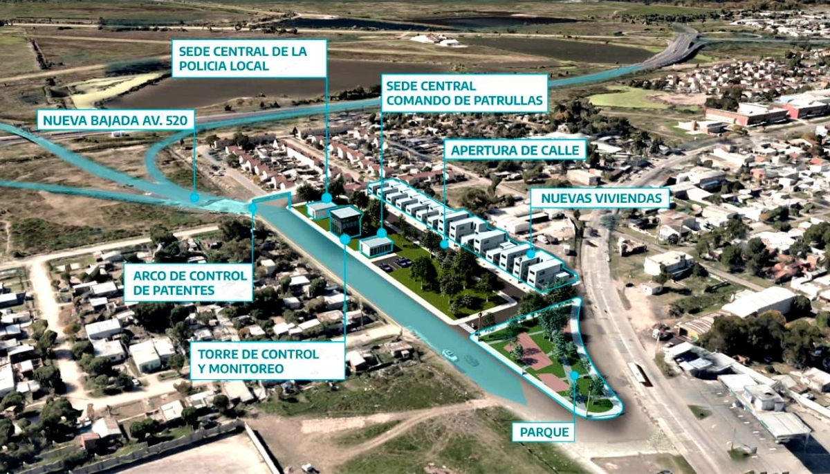 Plan de Obras: seguridad y urbanismo en la nueva bajada "Papa Francisco" de la Autopista La Plata-Buenos Aires