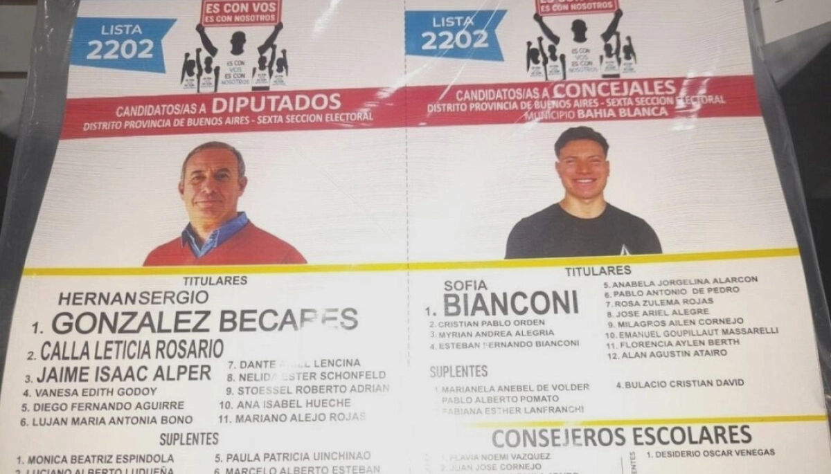 Insólito en Bahía Blanca: una lista se baja de las elecciones por un error en las boletas