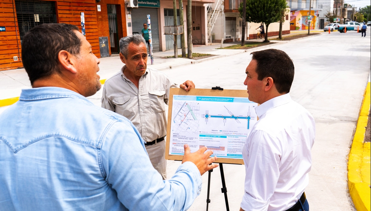 Watson anunció la culminación de la reconstrucción vial de la calle Monteagudo en Florencio Varela