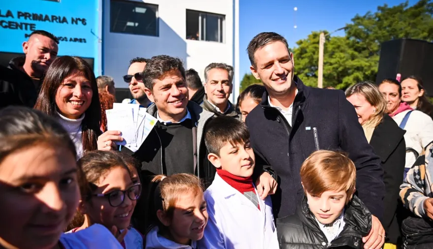 Mantegazza recibió a Kicillof para presentar la nueva ed Escuela Primaria N°6 de San Vicente